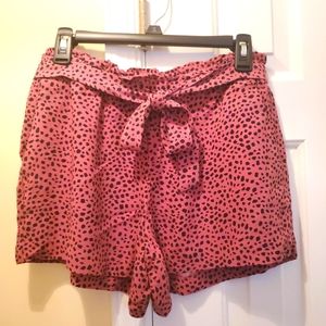 Pink leapord print shorts